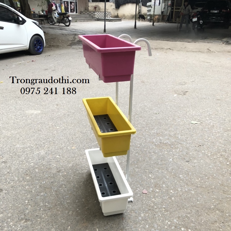 Móc treo ban công 3 tầng màu trắng